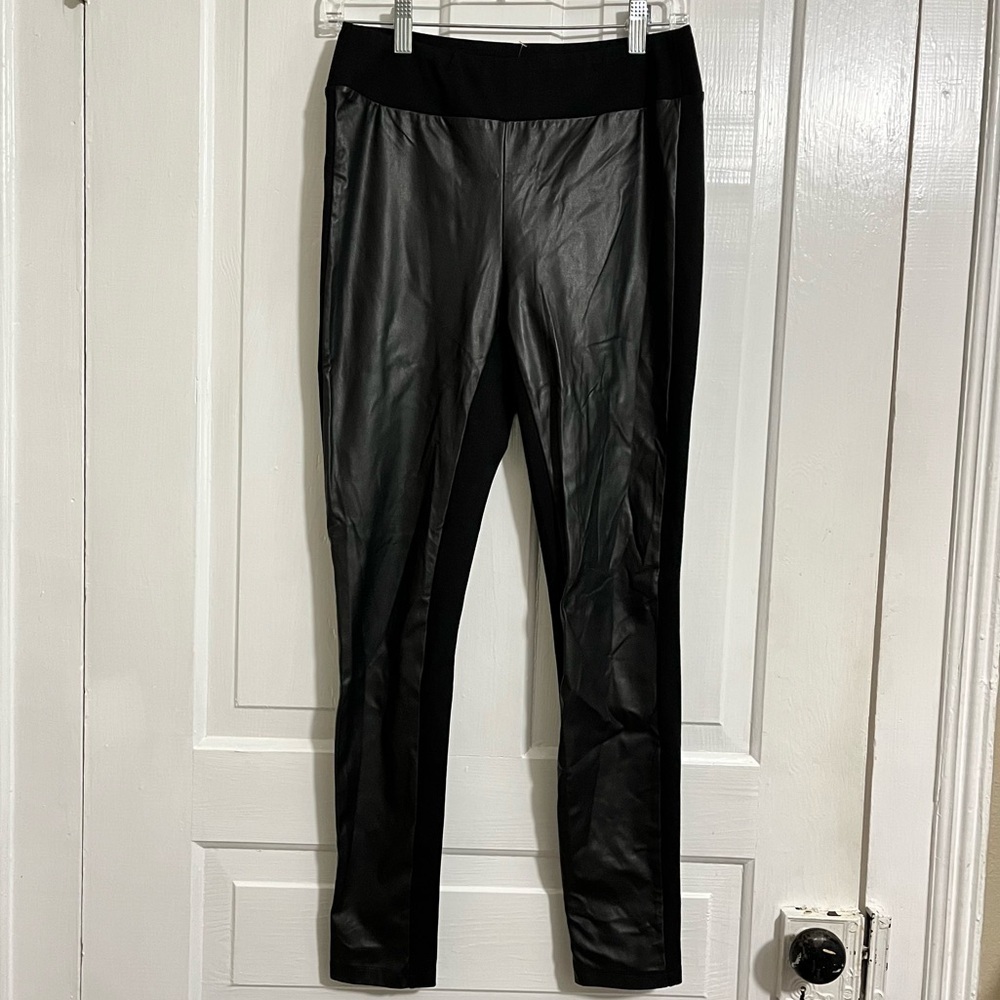 J. McLaughlin Vegan Leather Ponte Pants Leggings Small N